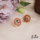 Beautiful Pearl Border Peacock Motifs Jadau Stud Earrings E951