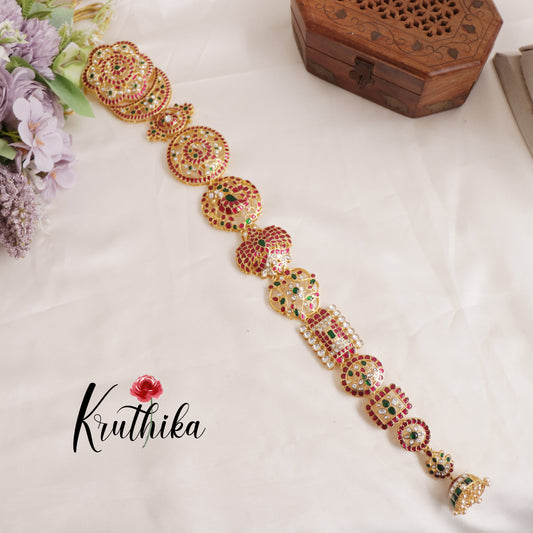 Stunning Floral Geometric Motifs Jhumka Jadau Jada Billa J285