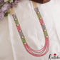 Sparkling Multi Layered crystal & Pearl statement Haaram with floral accents LH2081 (Available In 16 Colors)