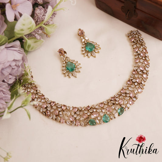 Pretty AD Victorian Moissanite Choker NC2899