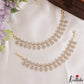 Trendy Floral Teardrop Motifs Gold-Tone CZ Earchains EC232
