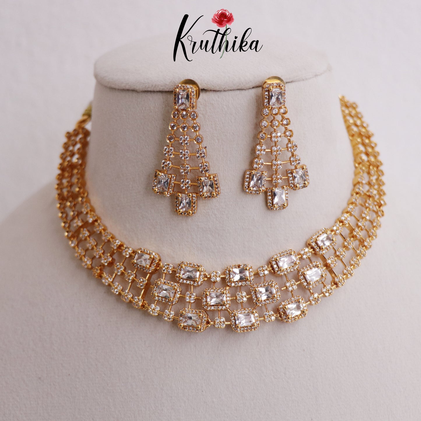 Trendy CZ Three Layer Choker NC2316 (Available in 6 Colours)