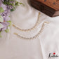 Elegant Floral Motifs Gold-Tone CZ Earchains EC233