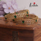 Beautiful AD Leaf Sparkling Bangles B364 (Set Of 2 Bangles)