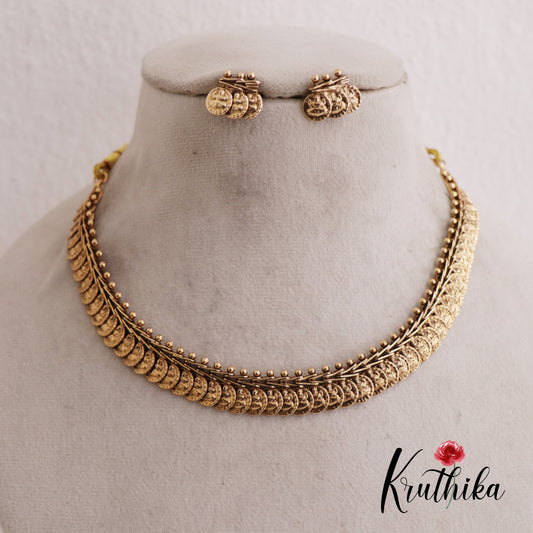 Pretty Lakshmi Motifs Coin Necklace NC2590