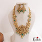 Gorgeous Antique Nagas Lakshmi Peacock Motifs Haaram With Green Bead Drops LH2066