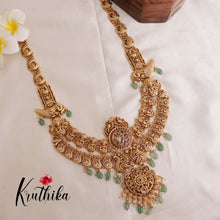 Elegant two-layer Lakshmi peacock haaram LH1862 [Available in two colours]