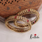 Beautiful AD Leaf Sparkling Bangles B364 (Set Of 2 Bangles)
