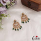 Stunning Peacock Floral Motifs  chandbali Earrings With Pearl And Bead Drops E886 (Available In 2 Colors)