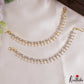 Elegant Floral Motifs Gold-Tone CZ Earchains EC233