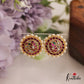 Beautiful Pearl Border Peacock Motifs Jadau Stud Earrings E951