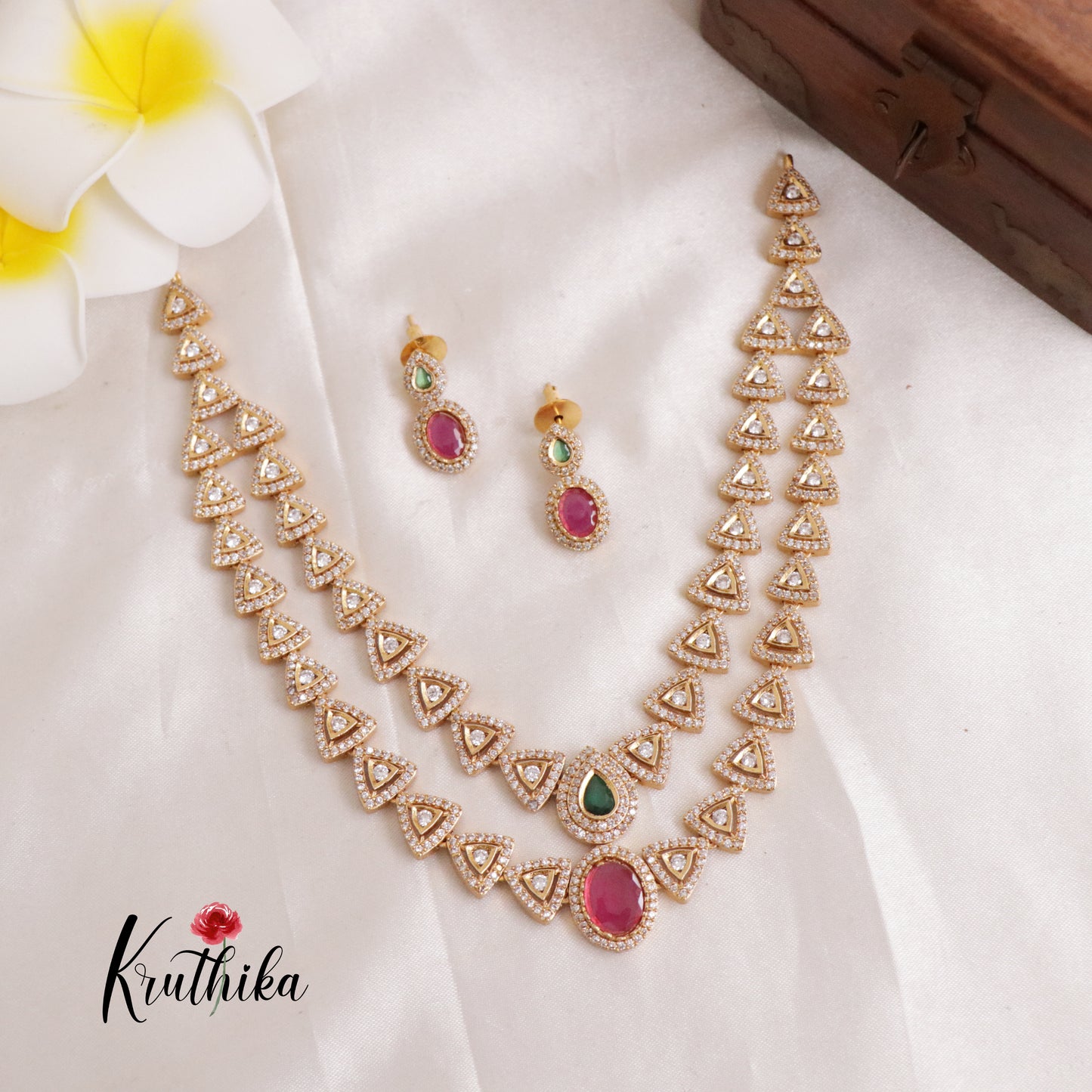 Trendy Two Layer AD Necklace NC1895 (Available in 3 Colours)