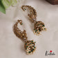 Premium AD Peacock Pearl Earcuff with Jhumkas E795 (Available In 2 Colors)