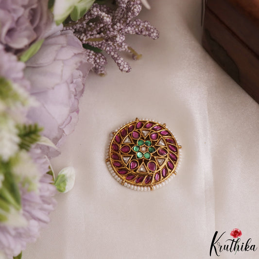 Trendy Pearl Border Floral Motifs Chandra Surya Kemp Hair Ornaments J425