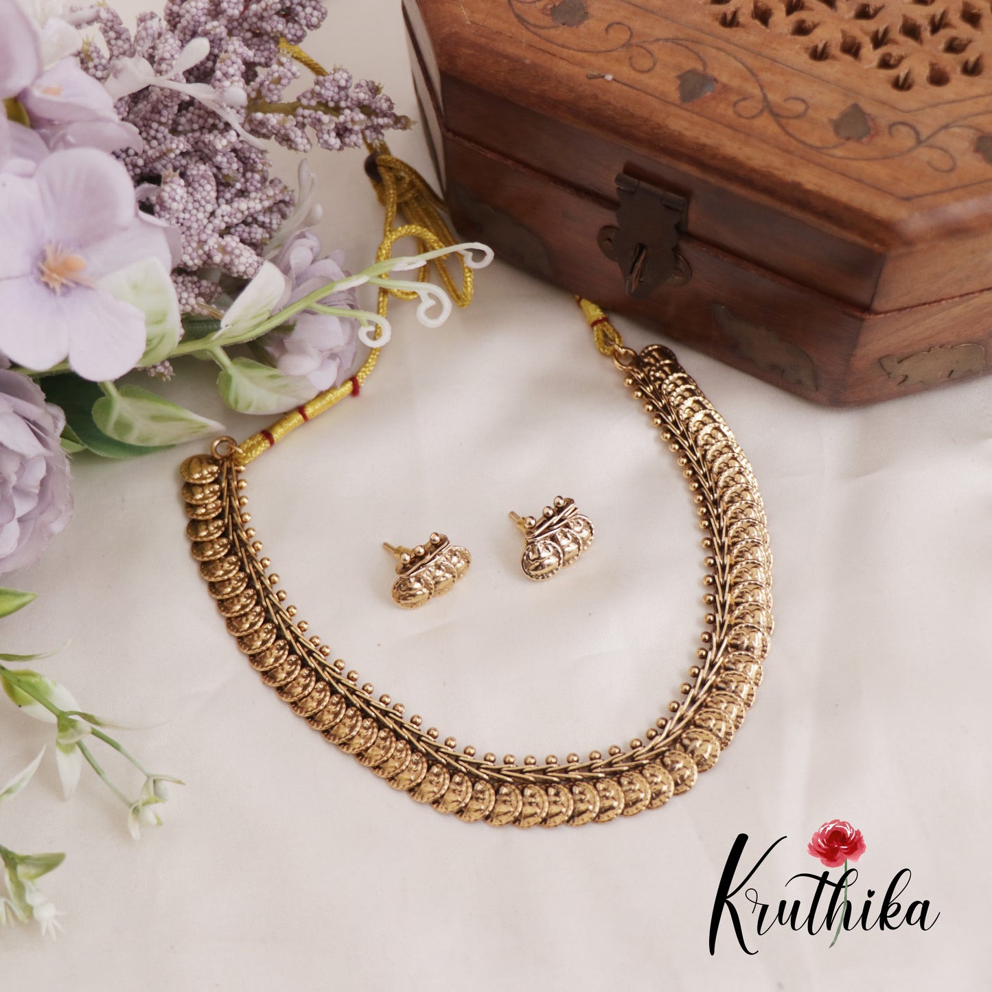 Pretty Lakshmi Motifs Coin Necklace NC2590