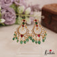 Beautiful Teardrop Chandbali Jadau Earrings With Pearl And Bead Drops E843