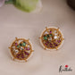 Elegant Pearl Border Peacock Motifs Stud Earrings E952