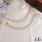 Pretty Floral Motifs Gold-Tone CZ Earchains EC234