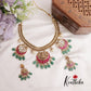 Beautiful Lakshmi Jadau Jalebi style Necklace with Chandbali Pendant Drops NC2256 (Available in 2 Colors)