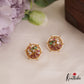 Elegant Pearl Border Peacock Motifs Stud Earrings E952