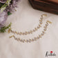 Trendy Floral Motifs Gold-Tone CZ Earchains EC218