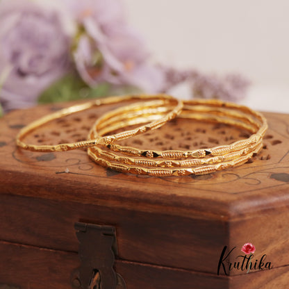 Elegant Floral Daily Wear Bangles B432 (Set of 4 Bangles)