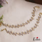 Trendy Floral Motifs Gold-Tone CZ Earchains EC218