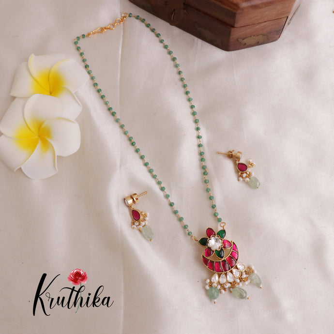 Beautiful Jadau Pendant Beads Haaram LH1834