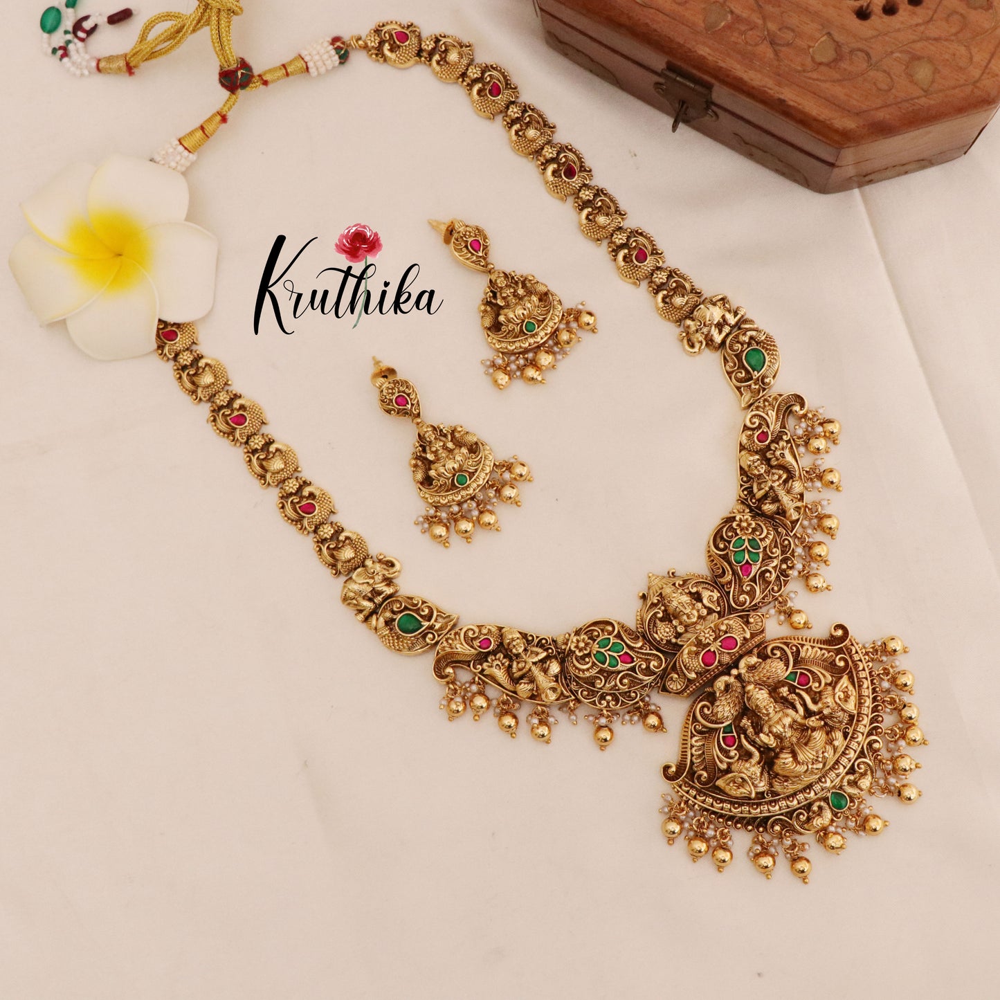 Premium Nagas Jadau Lakshmi haaram LH1781 (three color options)