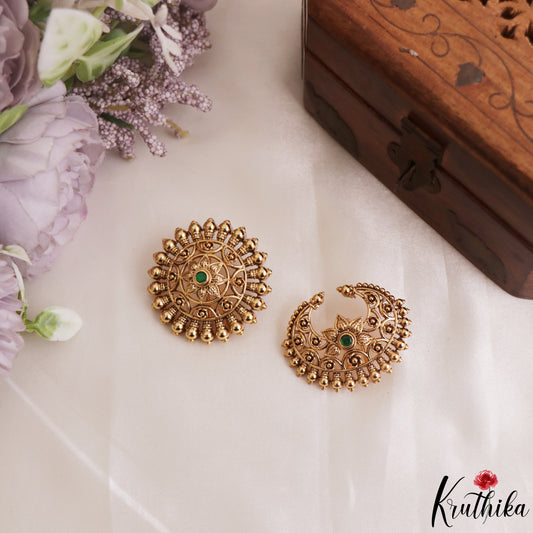 Elegant Antique Floral Motifs Chandra Surya Kemp Hair Ornaments J426 (Available In 2 Colors)