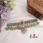 Premium AD Mossanaite Victorian Chocker with Pastel Green Beads Drops NC2258