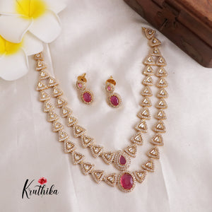 Trendy Two Layer AD Necklace NC1895 (Available in 3 Colours)