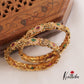 Beautiful Teardrop Peacock Motifs Kemp Bangles B427 (Set Of 2)