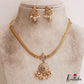 Elegant Peacock Floral Motifs AD Pendant Chain Set NC2871
