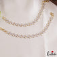 Simple Floral Leaf Motifs Gold-Tone CZ Earchains EC235