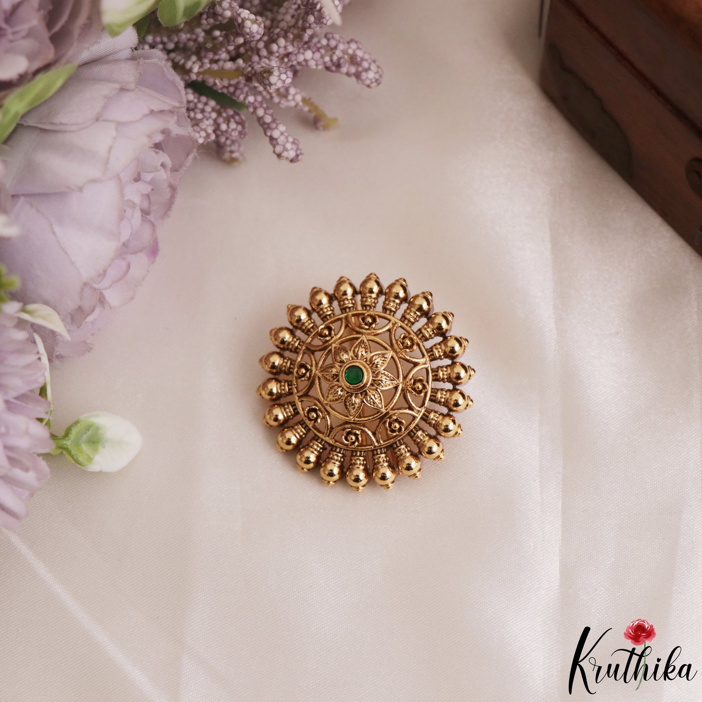 Elegant Antique Floral Motifs Chandra Surya Kemp Hair Ornaments J426 (Available In 2 Colors)