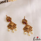 Classic Floral teardrop Motifs Double Layered Black Beads Chain With Pendant NC3080