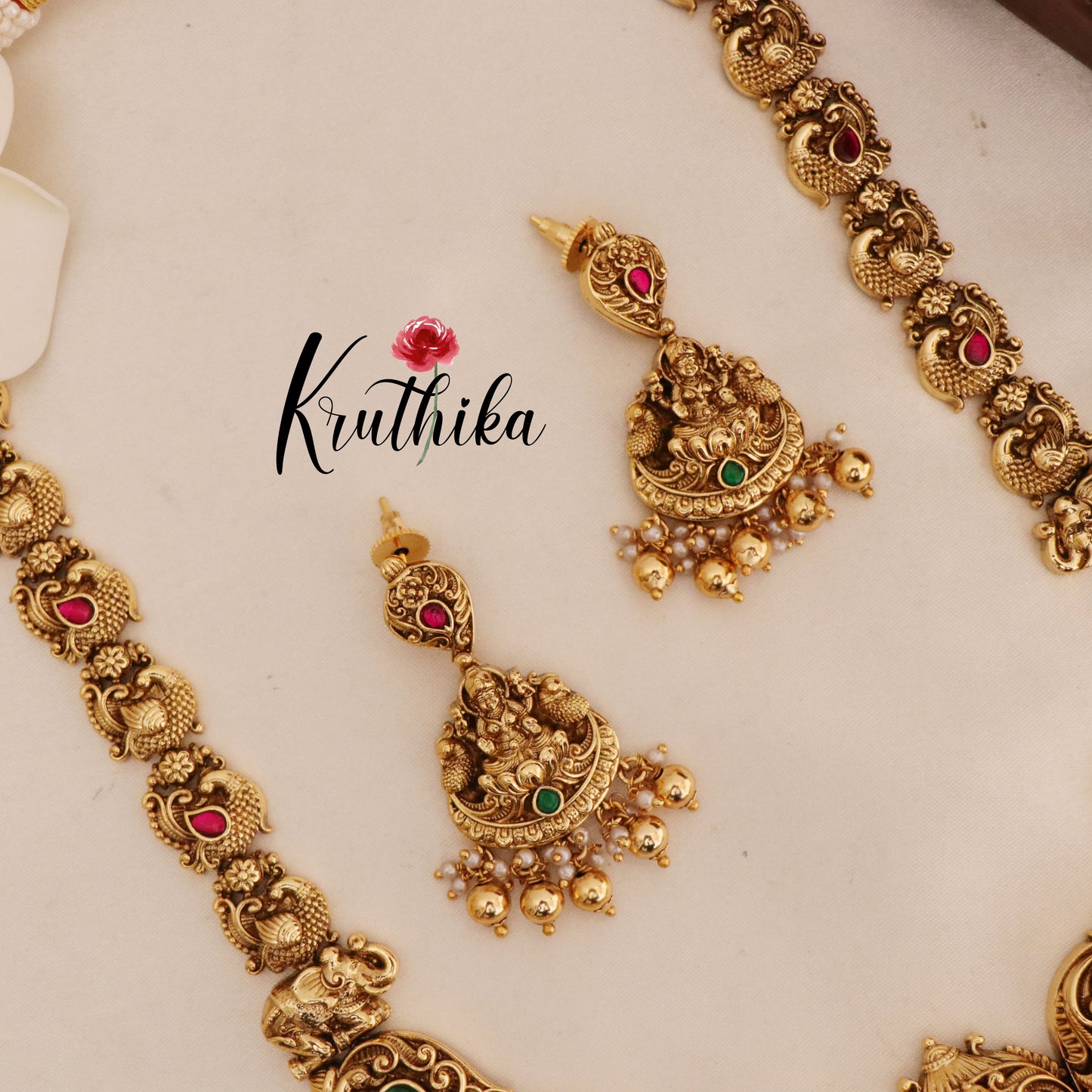 Premium Nagas Jadau Lakshmi haaram LH1781 (three color options)