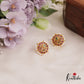 Trendy Pearl Border Peacock Motifs Stud Earrings E953