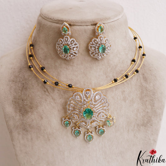 Sparkling AD Victorian Teardrop Motifs Hasli Necklace NC2942