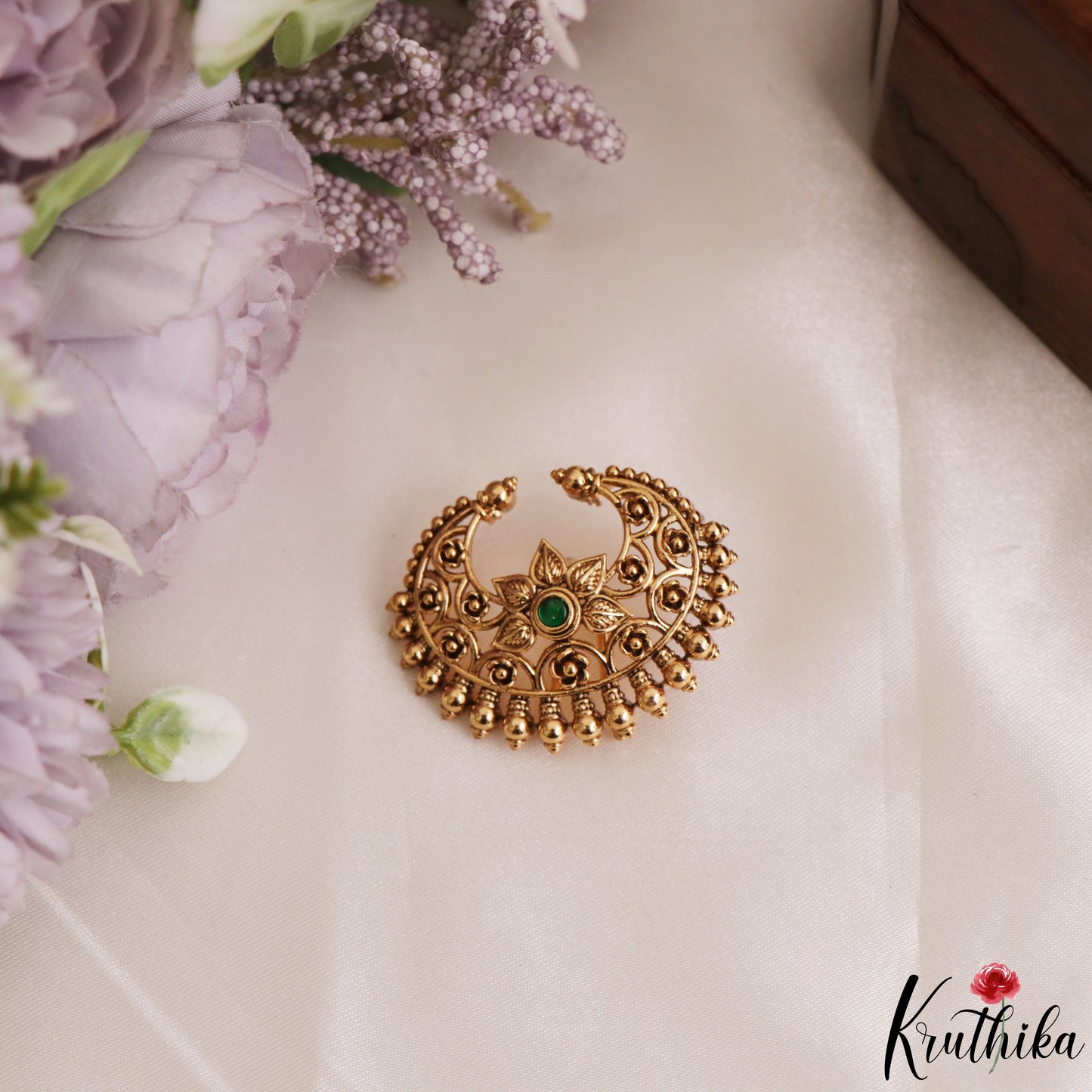 Elegant Antique Floral Motifs Chandra Surya Kemp Hair Ornaments J426 (Available In 2 Colors)