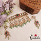 Stunning Floral Moissanite Jadau Choker With Pearl And Bead Drops NC2900
