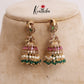 Simple Kemp Peacock Jhumka with Beads Drops E633  (Available in 3 Colors)