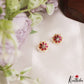 Simple Pearl Border Floral Kemp Stud Earrings E1218