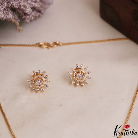 Pretty AD Gold-Tone Chain Pendant Set NC2930