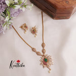 Simple CZ Peacock Pendant Chain Set NC2124