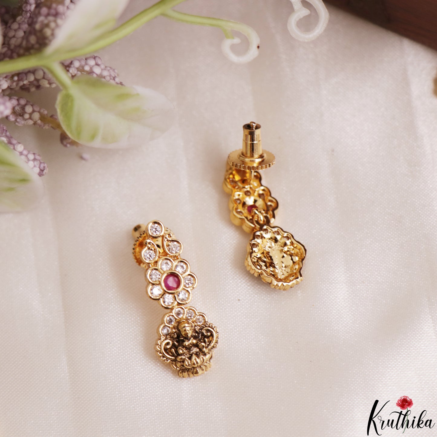 Classic Antique Nagas Lakshmi Floral Motifs Temple Choker NC3184 (Available In 2 Colors)