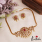 Elegant Floral Motifs AD Choker With Pearl Drops NC2811 (Available In 2 Colors)