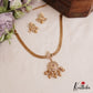 Elegant Peacock Floral Motifs AD Pendant Chain Set NC2871