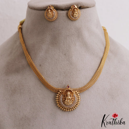 Pretty Antique Lakshmi Motifs Pendant Chain NC2804